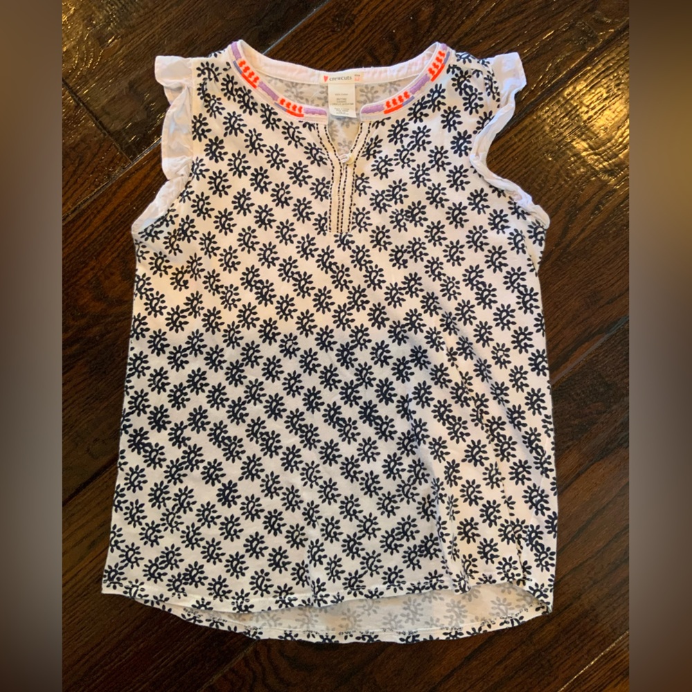 Girls Crewcuts navy and white tank 12